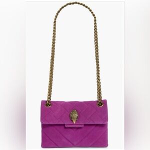 New Kurt Geiger London Mini Kensington Leather Convertible Shoulder Bag Pink